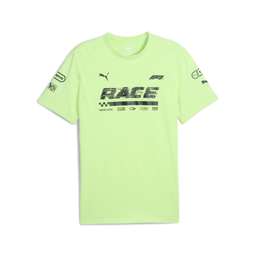PUMA F1 Graphic Ringer Crew Neck Short Sleeve T-Shirt