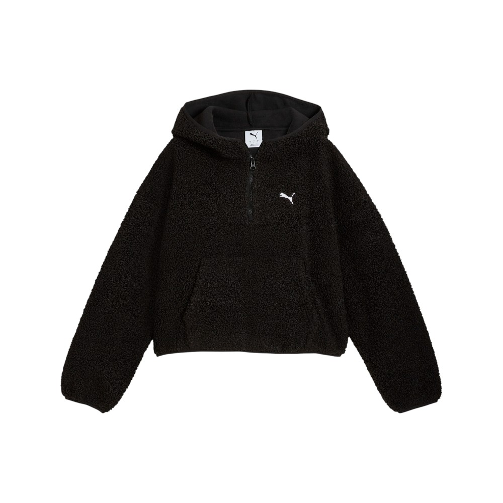 PUMA Wardrobe Essentials Oversized Polar Fleece Quarter Zip Hoodie