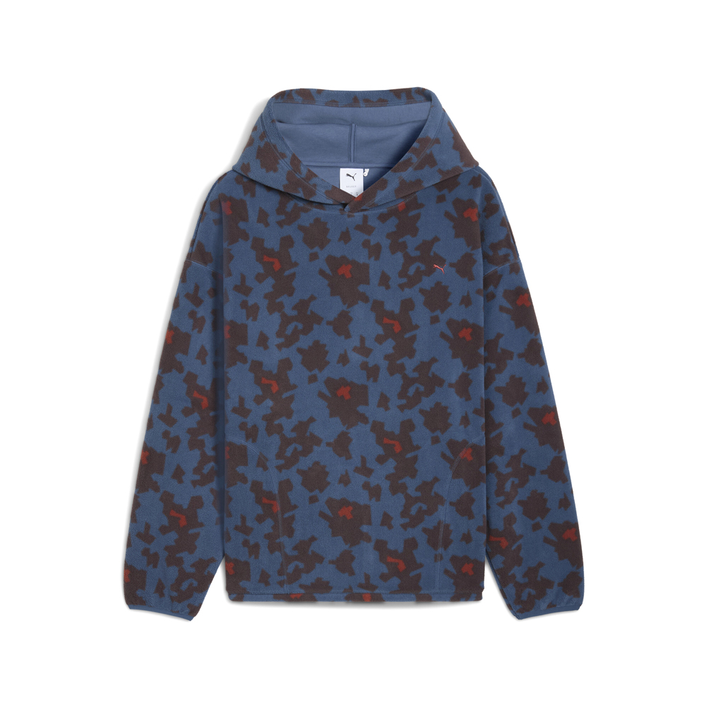 PUMA All-Over-Print Men's Patterned Fleece Hoodie in Blue, Size M