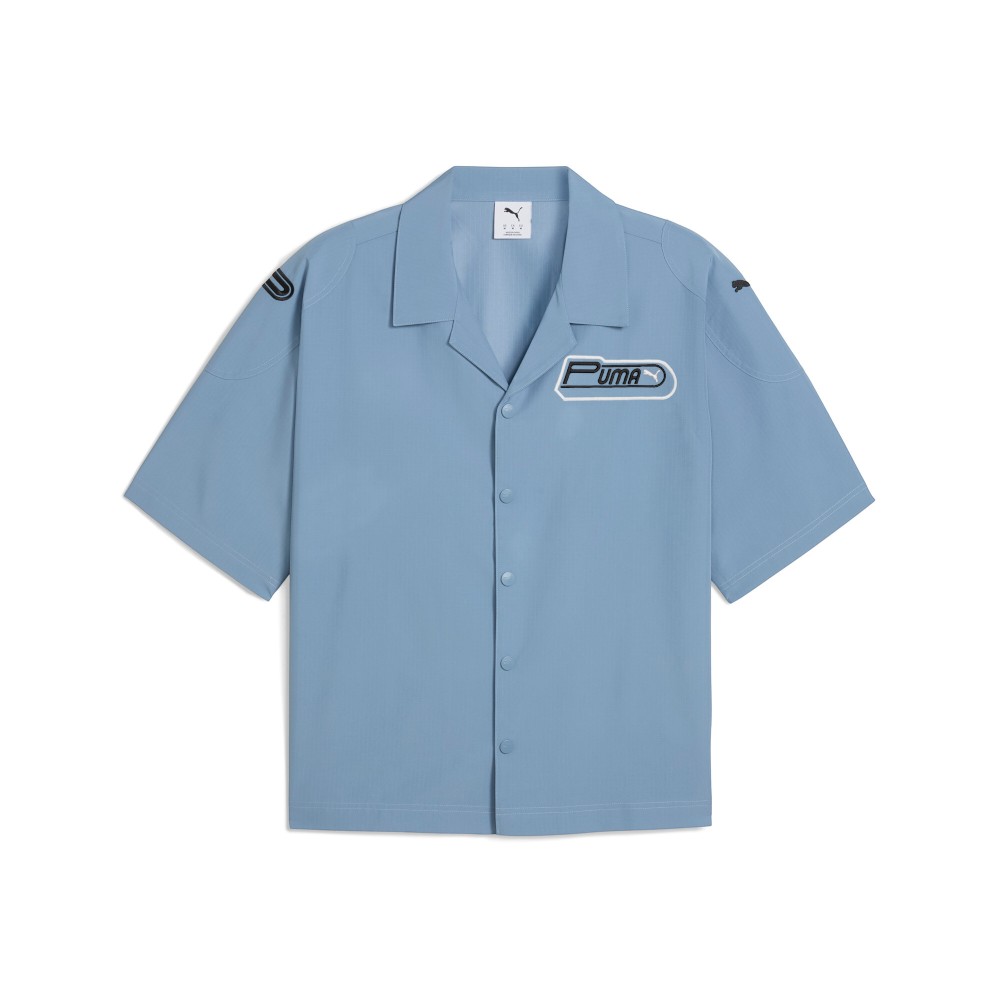 PUMA Future.PUMA.Archive Graphic Boxy Racer Short Sleeve Button Up Shirt