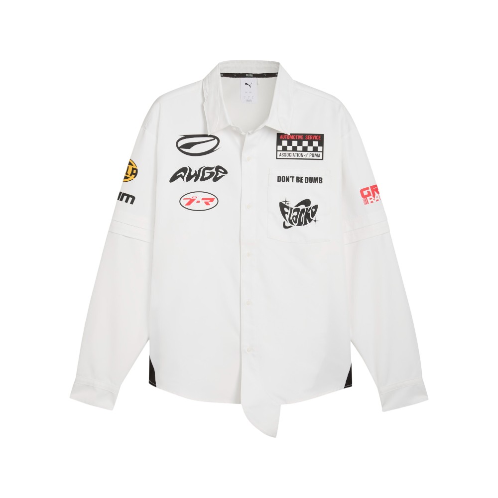 PUMA ASAP ROCKY X PUMA Layered Pit Graphic Collared Long Sleeve Button Up