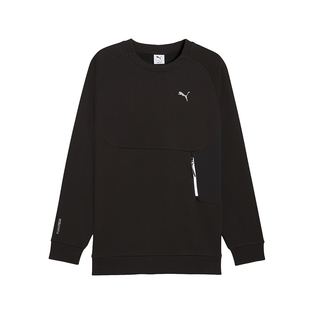 PUMATECH Men's Relaxed Crew Neck Sweatshirt in Black, Size L