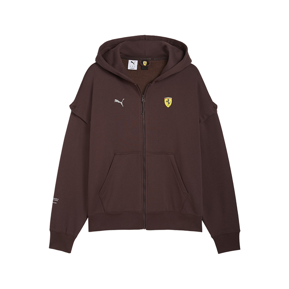 PUMA Scuderia Ferrari Men's Premium Oversized Hoodie in Brown, Size L