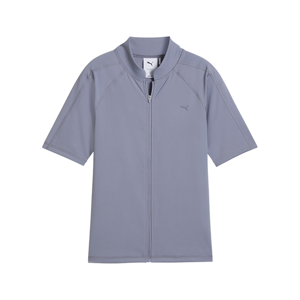 PUMA T7 Women's Zip-Front Top in Grey, Size XL