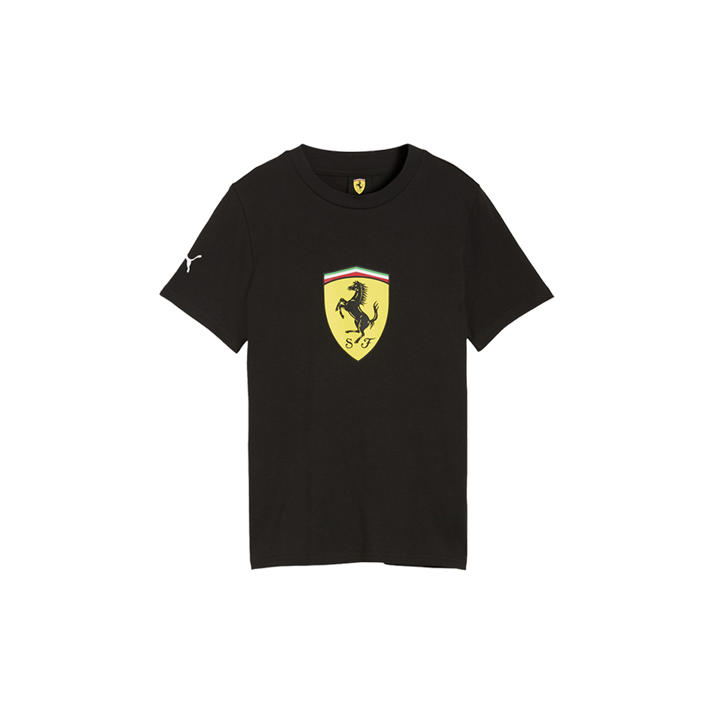 PUMA Scuderia Ferrari Big Kids' Colored Shield T-Shirt in Black, Size XL