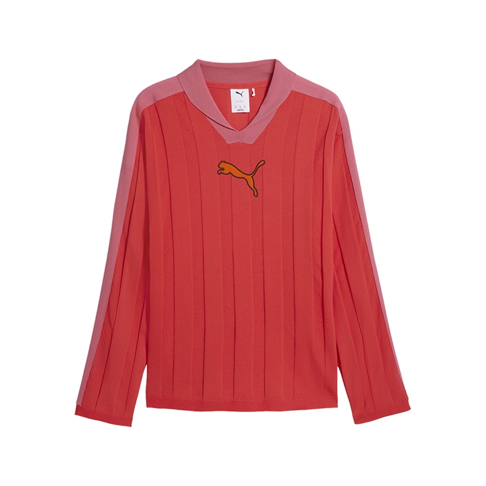PUMA T7 Men's Long Sleeve Polo Shirt in Red, Size XL