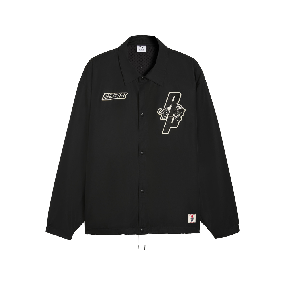 PUMA x REPRESENT Men's Coaches Jacket in Black, Size XS