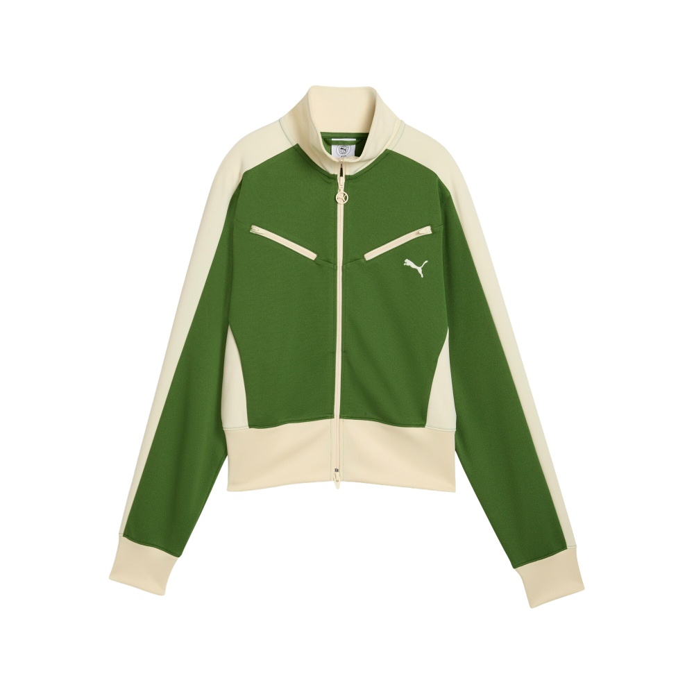 PUMA T7 Women's Retro Track Jacket in Green, Size XS