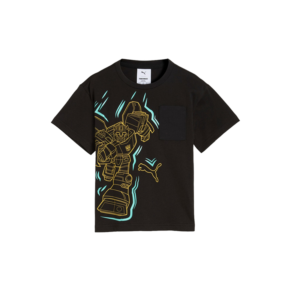 PUMA x TRANSFORMERS Little Kids' Relaxed Graphic T-Shirt in Black, Size 5