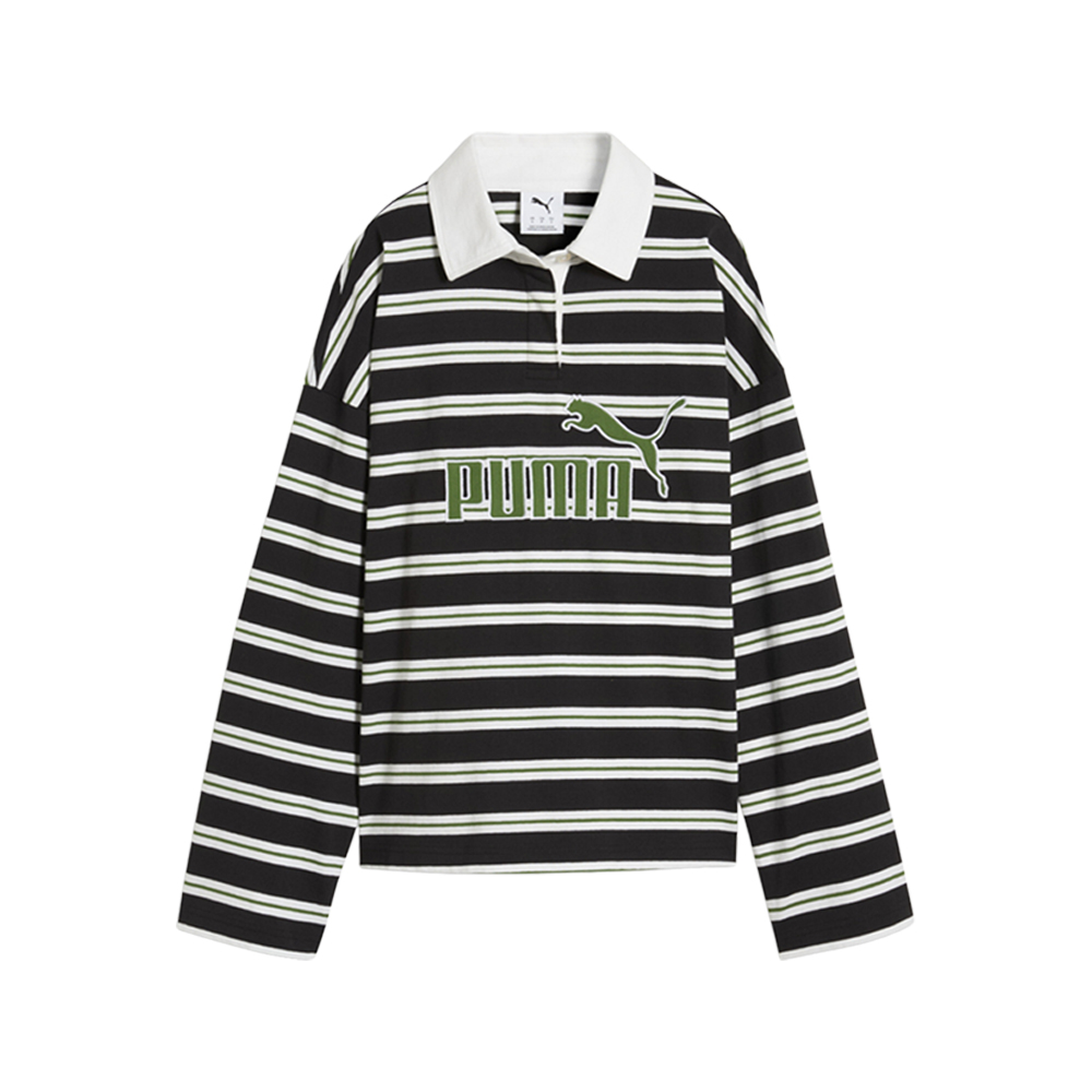 PUMA Elevated Essentials NO.1 Logo Oversized Stripe Polo Shirt