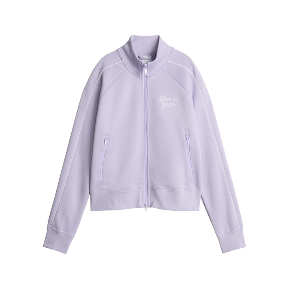 PUMA NYC Women's T7 Track Jacket in Purple, Size L