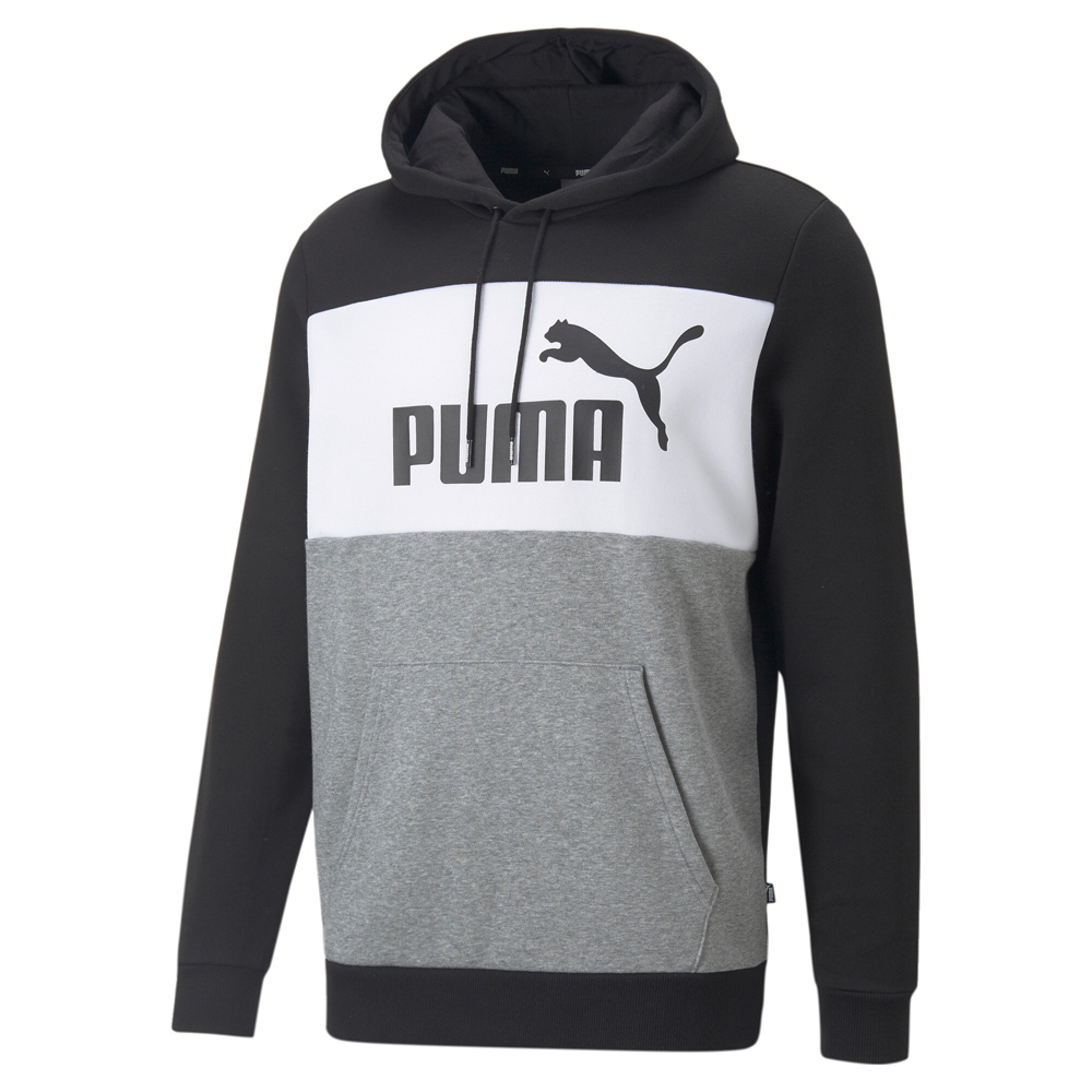Puma Essentials Pullover Hoodie eBay Casual 67016801 Black Colorblock | Mens Outerwear