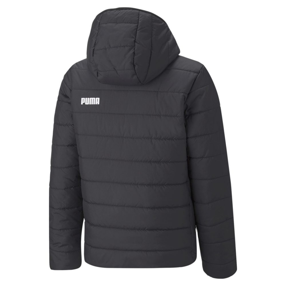 Puma Essentials Hooded Padded Full Zip Jacket Youth Boys Black Casual Athletic O