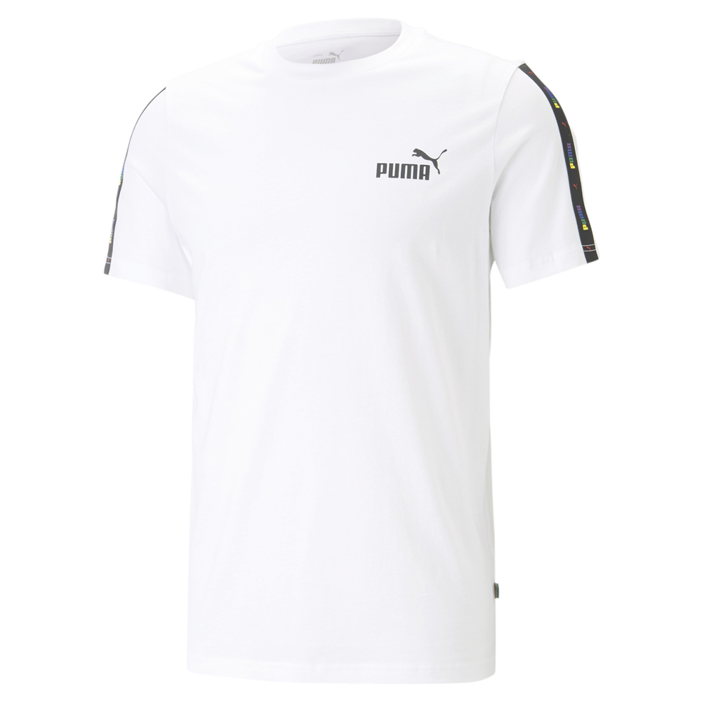 Puma Ess Tape Love Crew Casual Short Sleeve eBay T-Shirt Tops White | Love Mens Is Neck