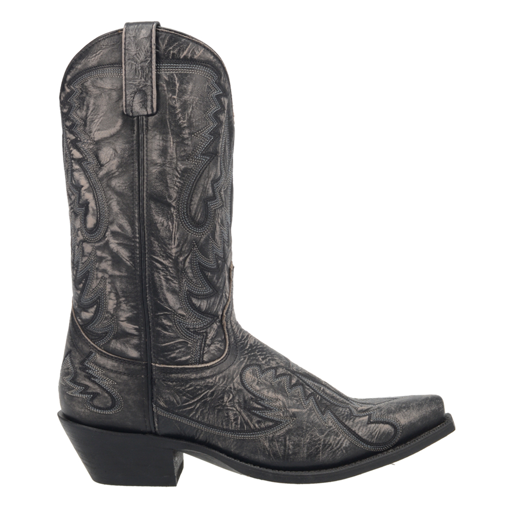 Laredo Mens Garrett Block Heel Cowboy Boots, 8 Medium, Black