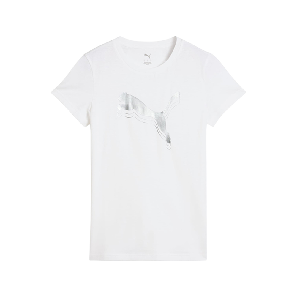 PUMA Essentials Metallic Logo Crew Neck Short Sleeve T-Shirt