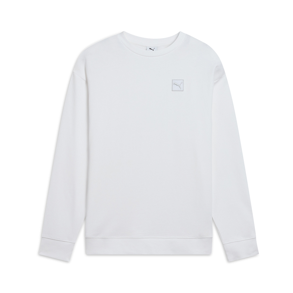 PUMA Elevated Essentials Women's Comfort Crew Sweatshirt in White, Size XS