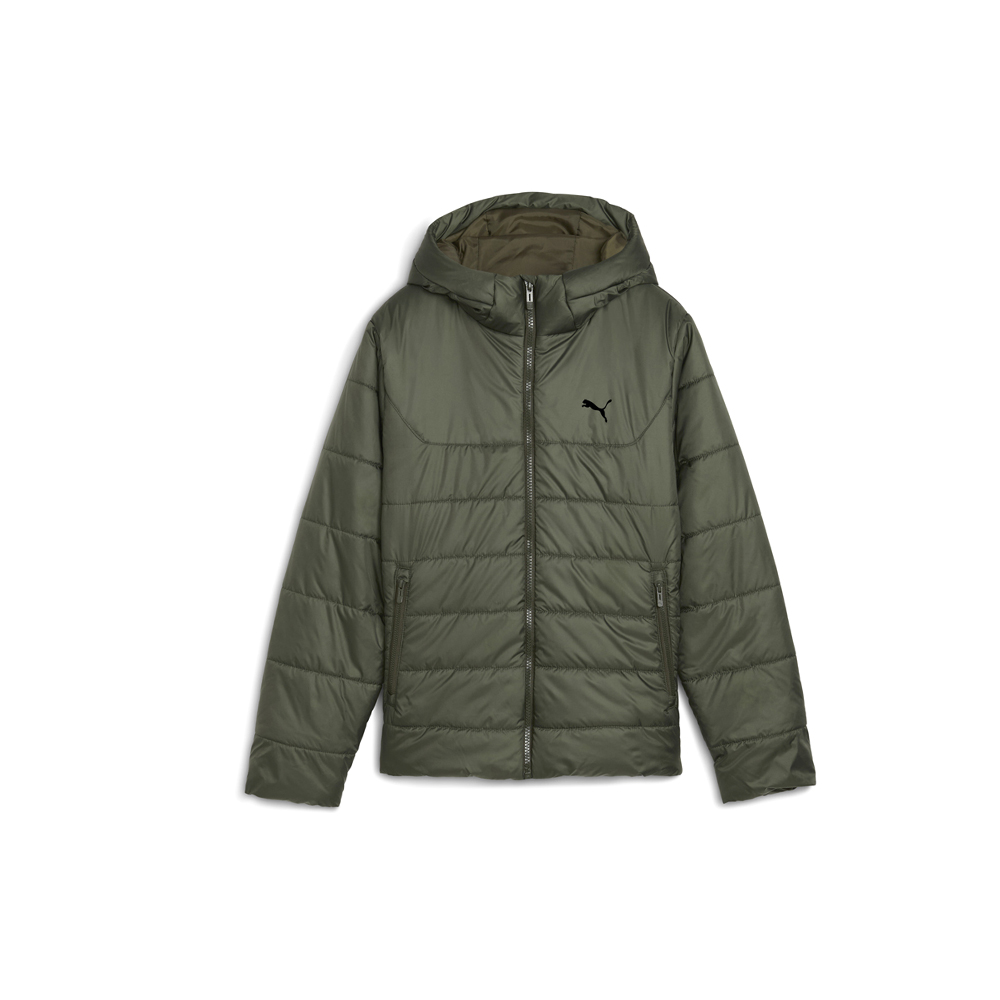 PUMA Essentials Outerwear Big Kids' Puffer Jacket in Green, Size M