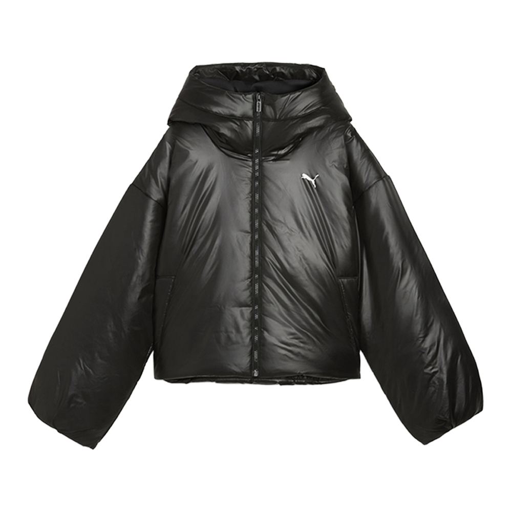PUMA Wardrobe Essentials Shiny Hooded Padded Full Zip Jacket