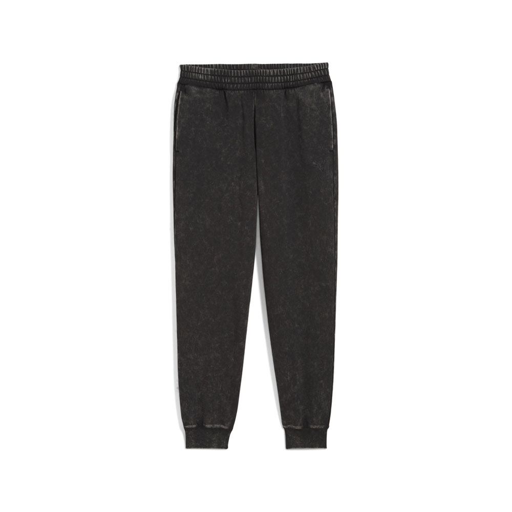 PUMA Elevated Essentials Acid Wash Women's Fleece Sweatpants in Black, Size L