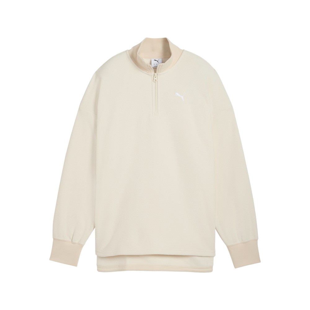 PUMA Her Women's Half-Zip Sweatshirt in White, Size S