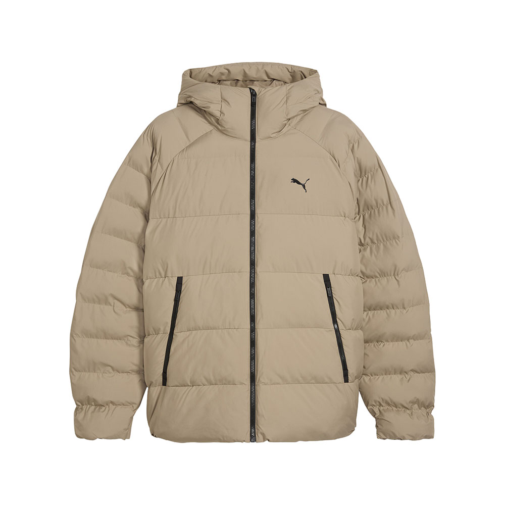 PUMA Outerwear Men's Hooded Insulated Jacket in Beige, Size M