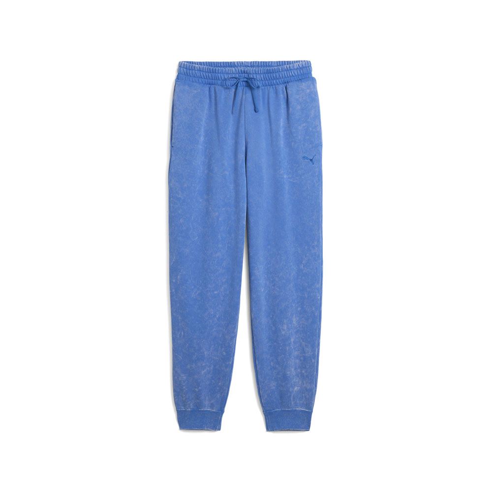 PUMA Elevated Essentials Acid Wash Men's Fleece Sweatpants in Blue, Size S