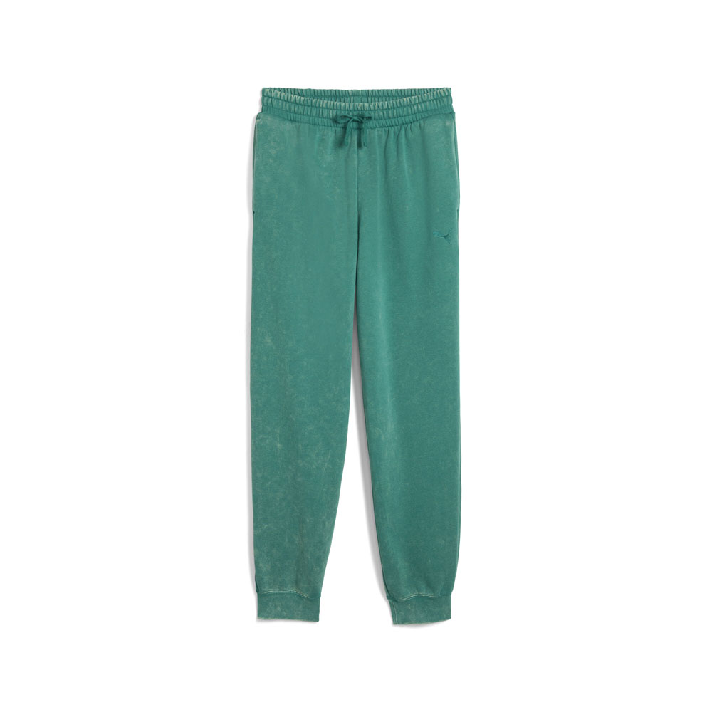PUMA Elevated Essentials Acid Wash Men's Fleece Sweatpants in Green, Size L