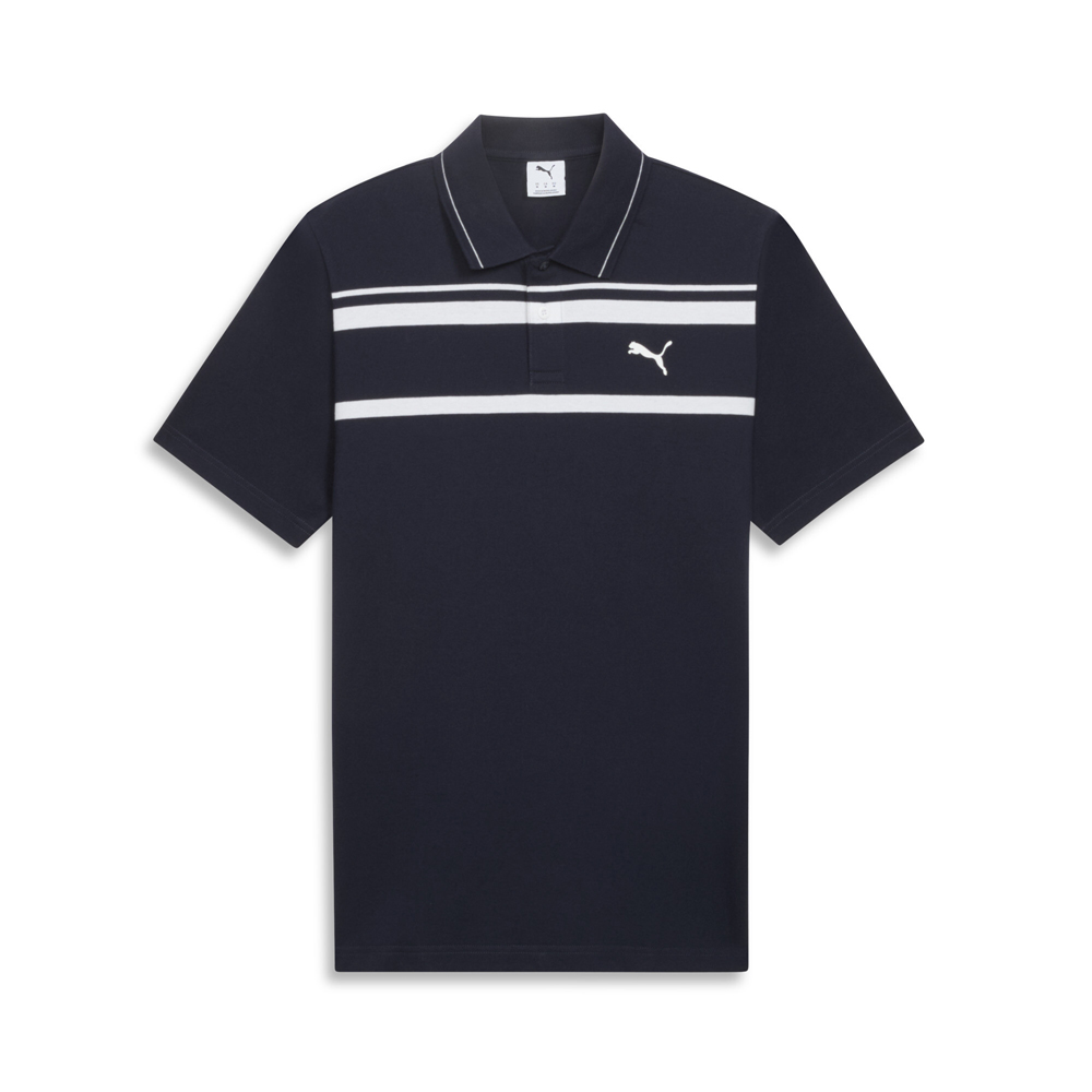 PUMA Essentials Elevated Striped Short Sleeve Polo Shirt
