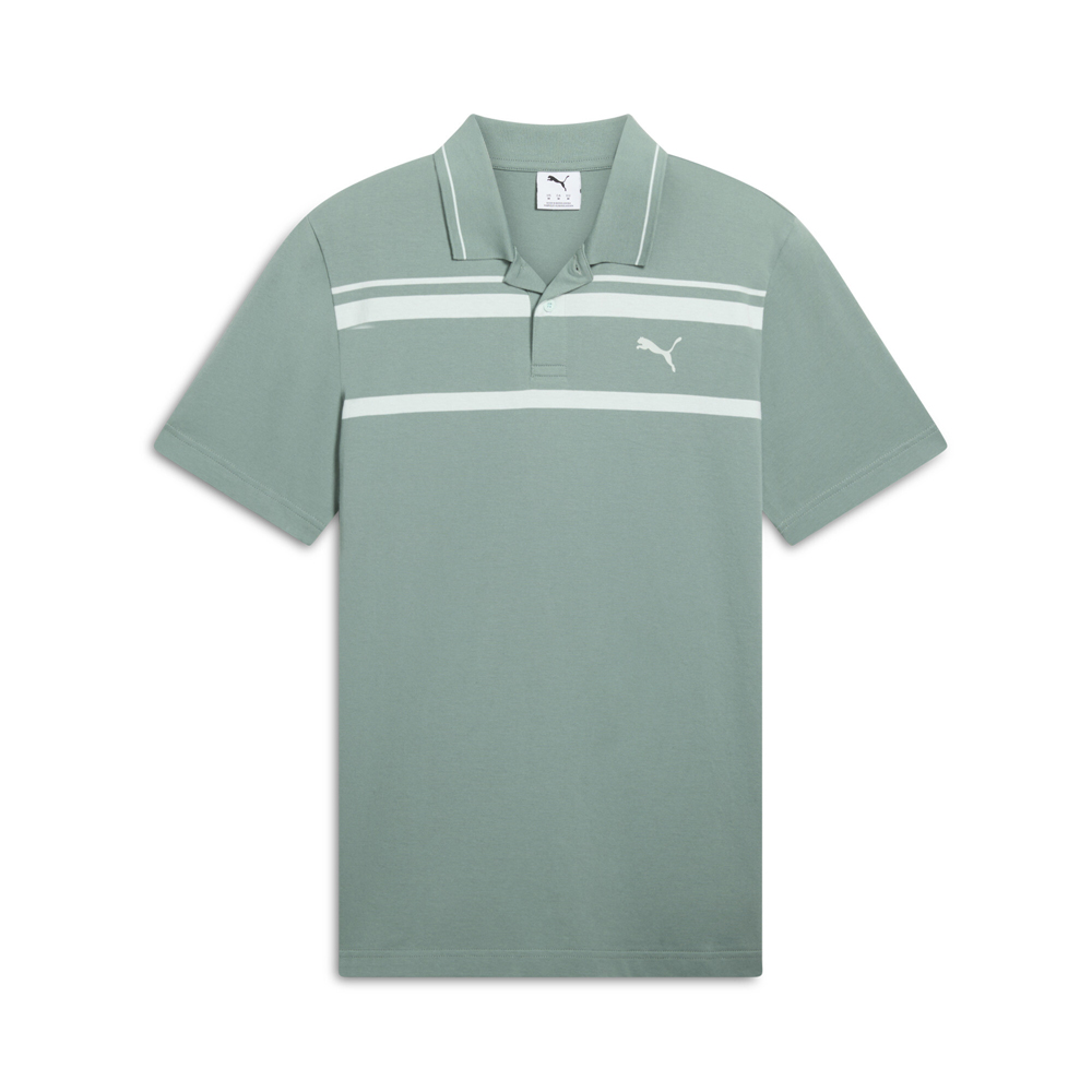 PUMA Essentials Elevated Striped Short Sleeve Polo Shirt