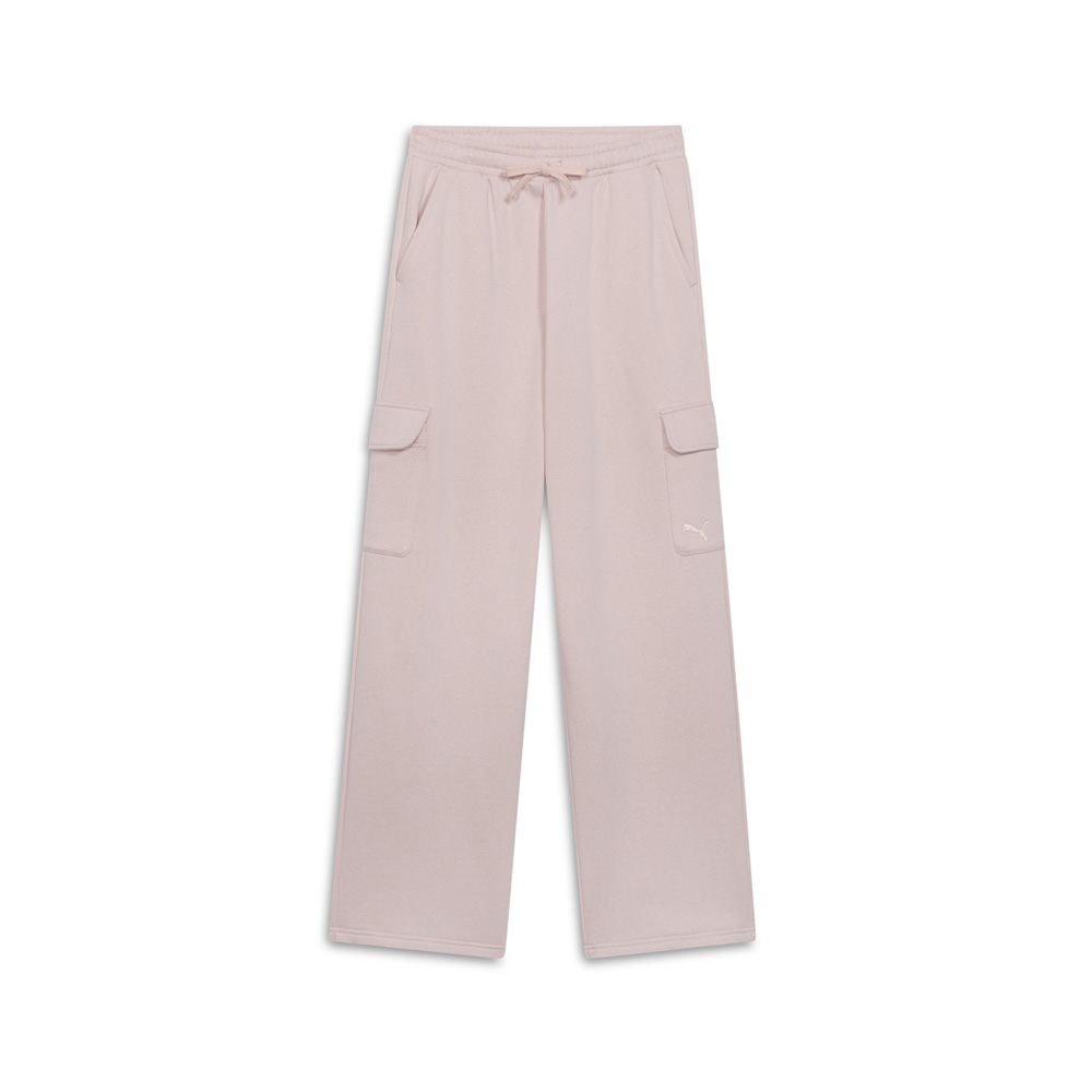 PUMA Elevated Essentials Women's Straight Leg Cargo Pants in Pink, Size L