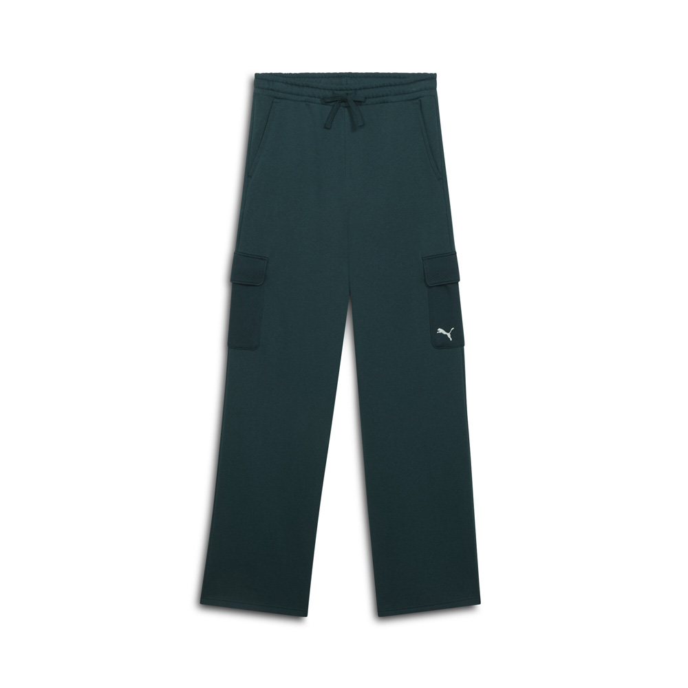 PUMA Elevated Essentials Women's Straight Leg Cargo Pants in Green, Size S