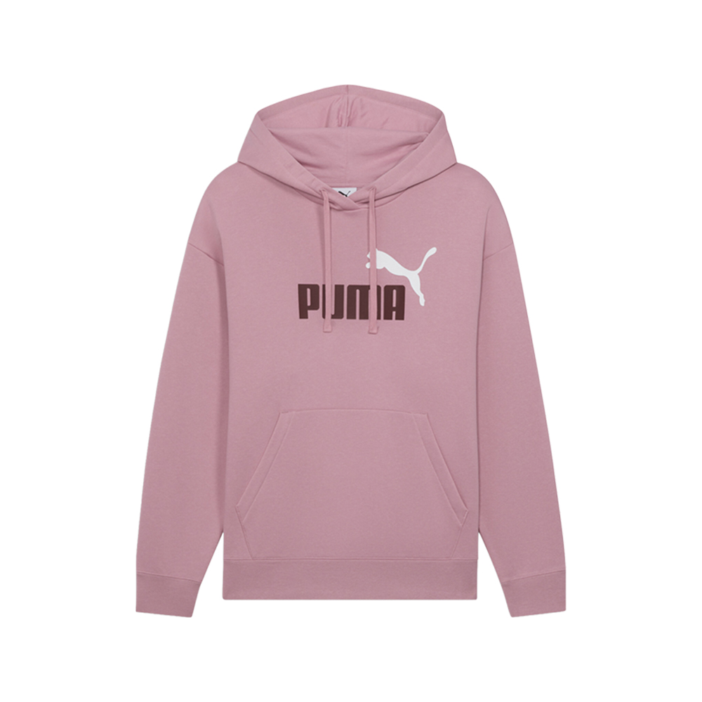 PUMA Essentials 2 Tone Logo Fleece Pull Over Hoodie