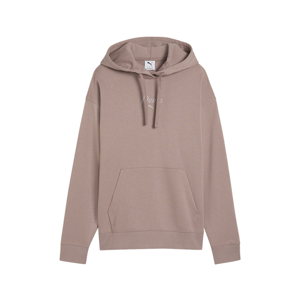 PUMA Essentials Script Women's Hoodie in Beige, Size M