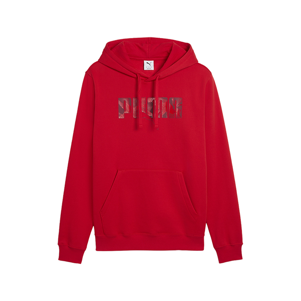 PUMA Essentials Logo Lab Men's Fleece Hoodie in Red, Size XXL
