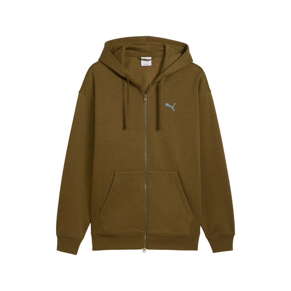 PUMA Essentials Zip-Up Hoodie in Green, Size M