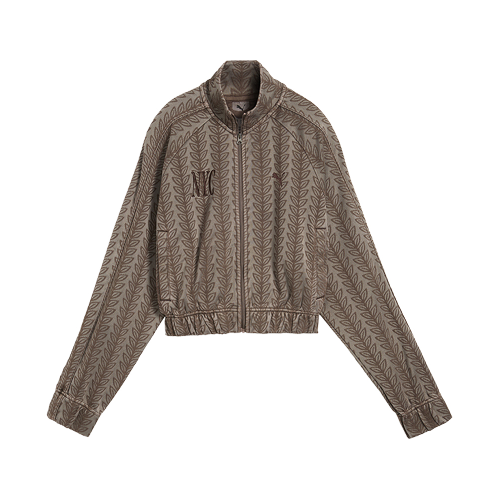 PUMA NYC T7 Jacquard Cropped Full Zip Track Jacket