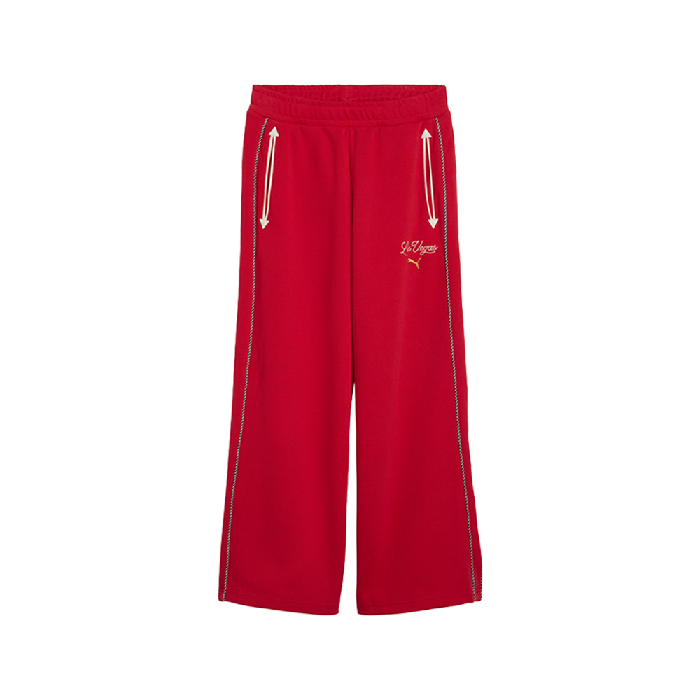 PUMA T7 Las Vegas Women's Mid Rise Track Pants in Red, Size XS