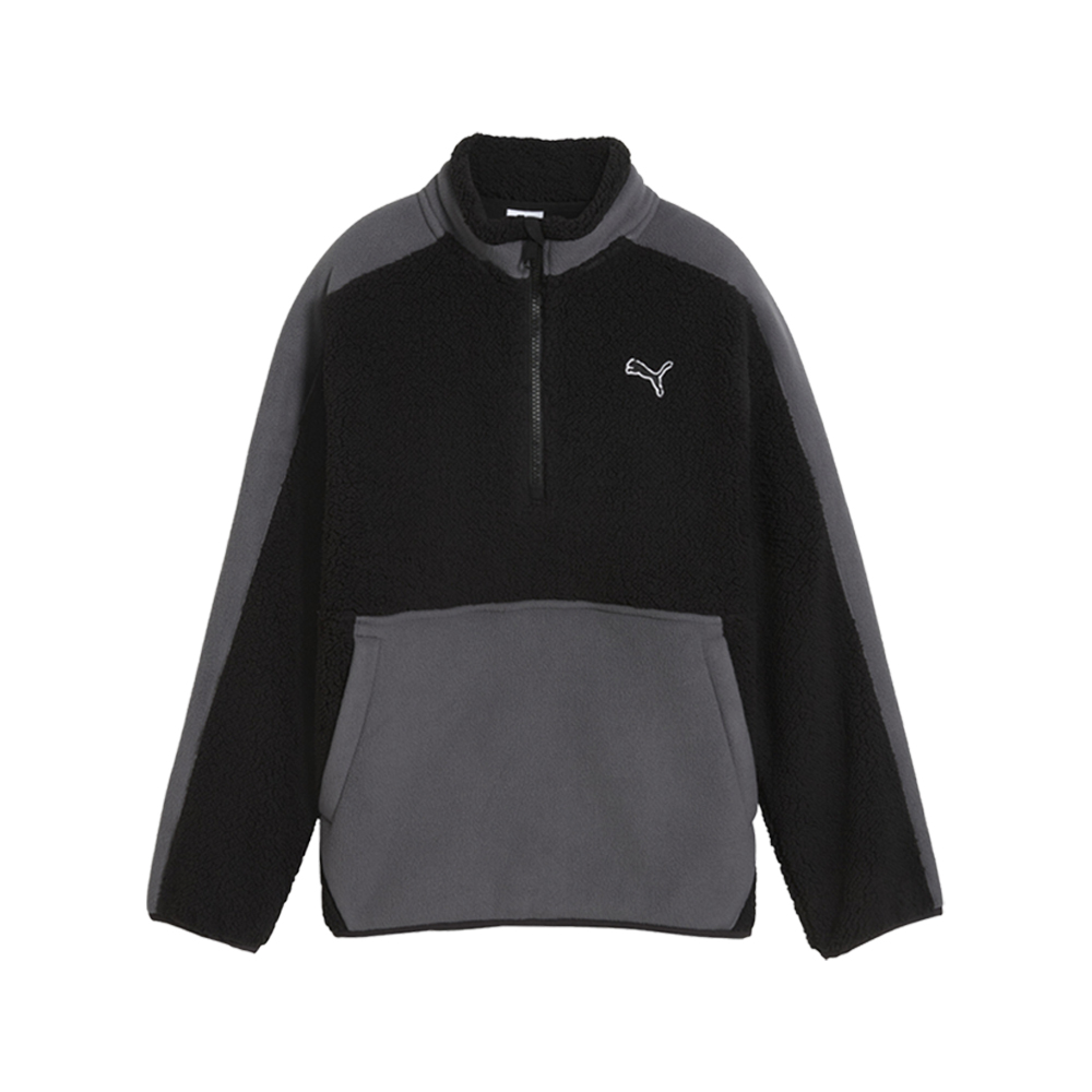 PUMA Elevated Essentials Winterized Big Kids' Half-Zip Hoodie in Black, Size M