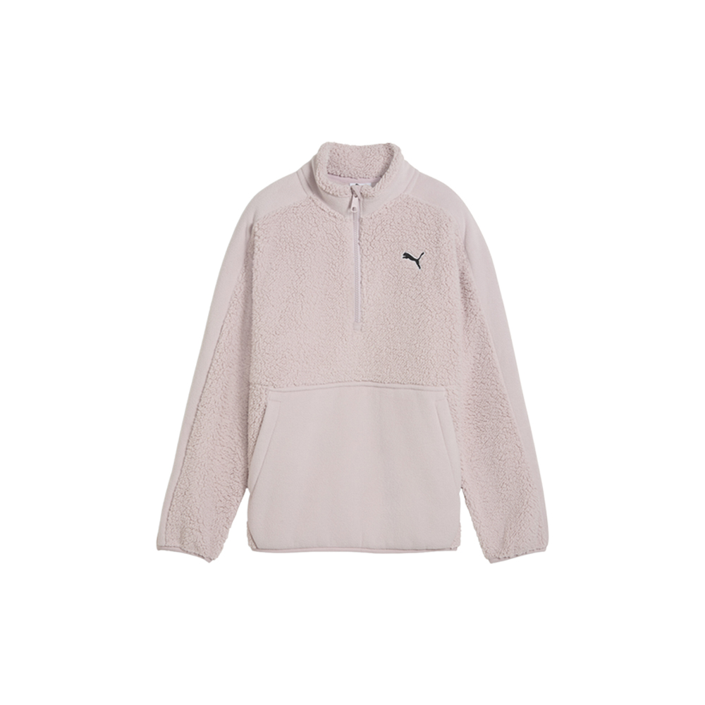 PUMA Elevated Essentials Winterized Big Kids' Half-Zip Hoodie in Pink, Size S