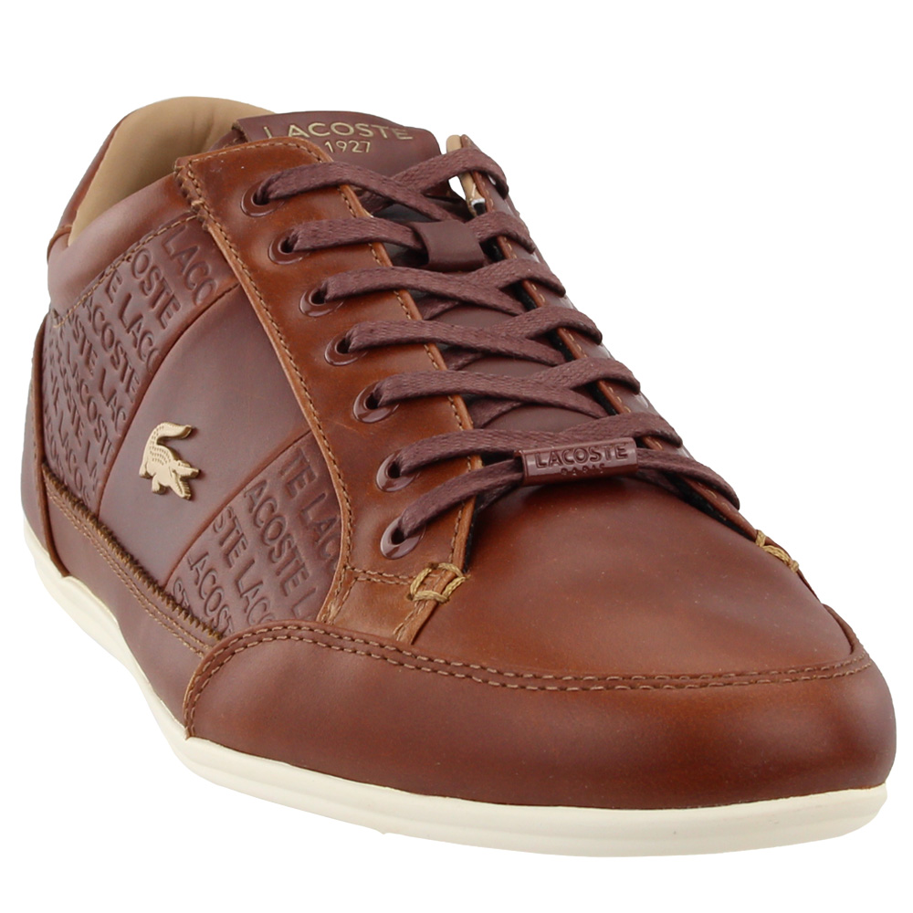 lacoste brown leather shoes