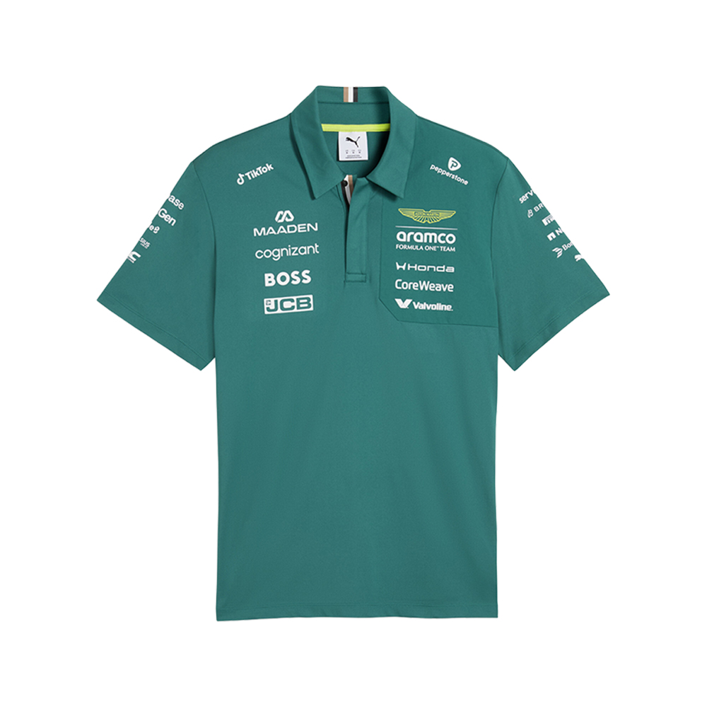 PUMA x ASTON MARTIN ARAMCO F1® TEAM Men's Replica Polo Shirt in Green, Size M