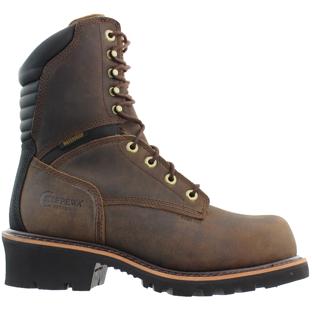 Shop Brown Mens Chippewa Sador 9 inch Waterproof Composite Toe Work Boots