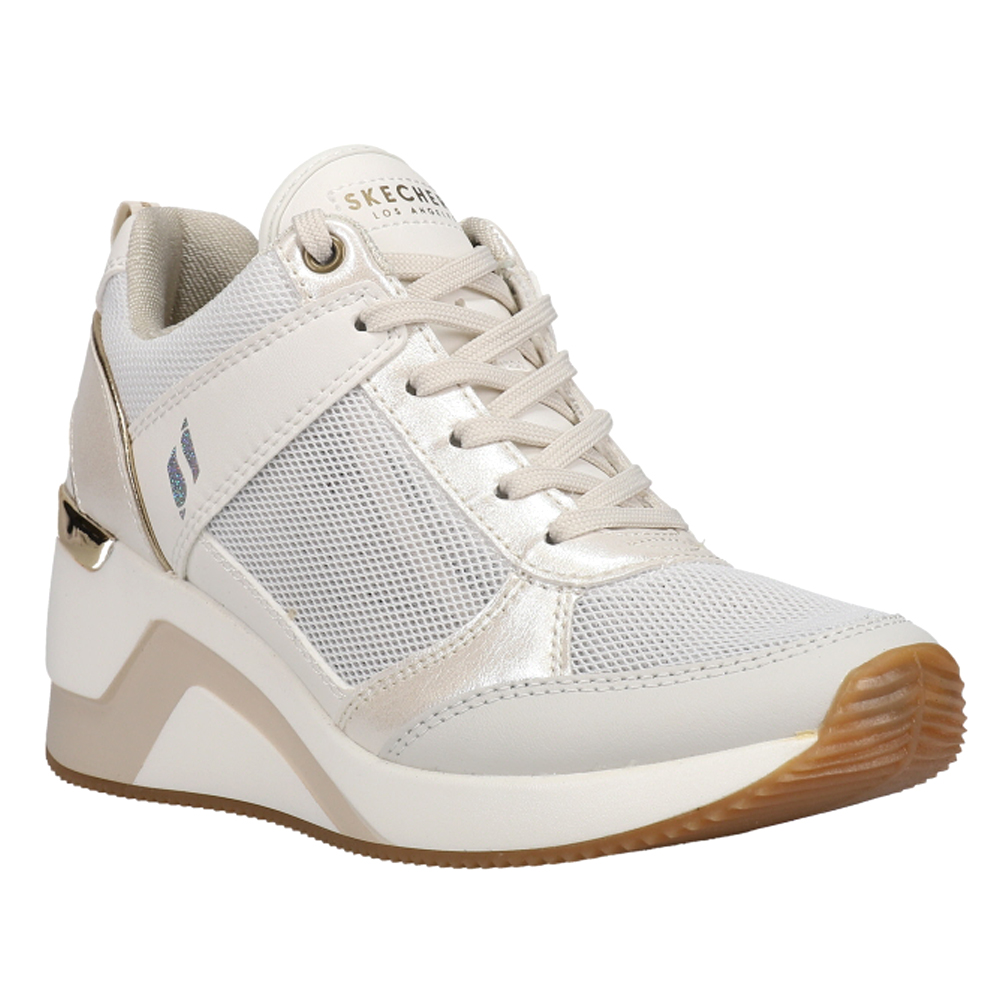 Shop White Womens Skechers Million Air Up There Wedge Sneakers