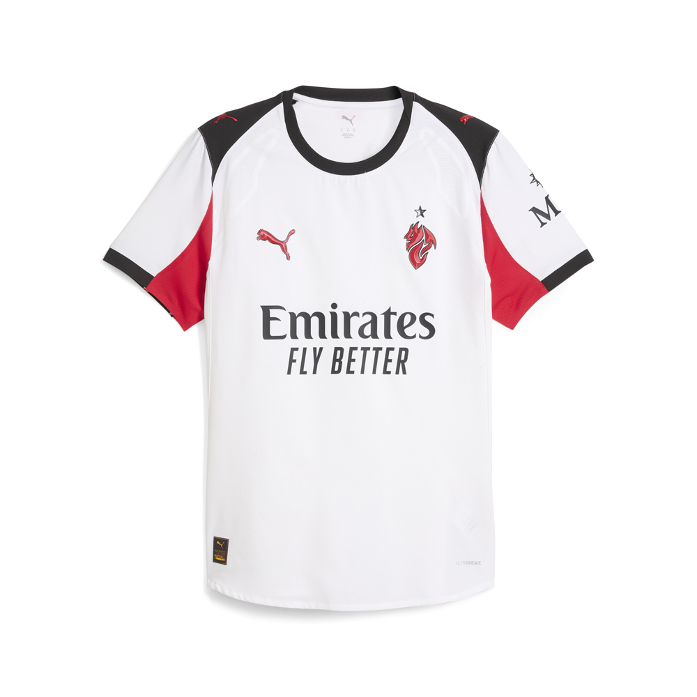 PUMA AC Milan Crew Neck Short Sleeve Soccer Away Jersey Authentic