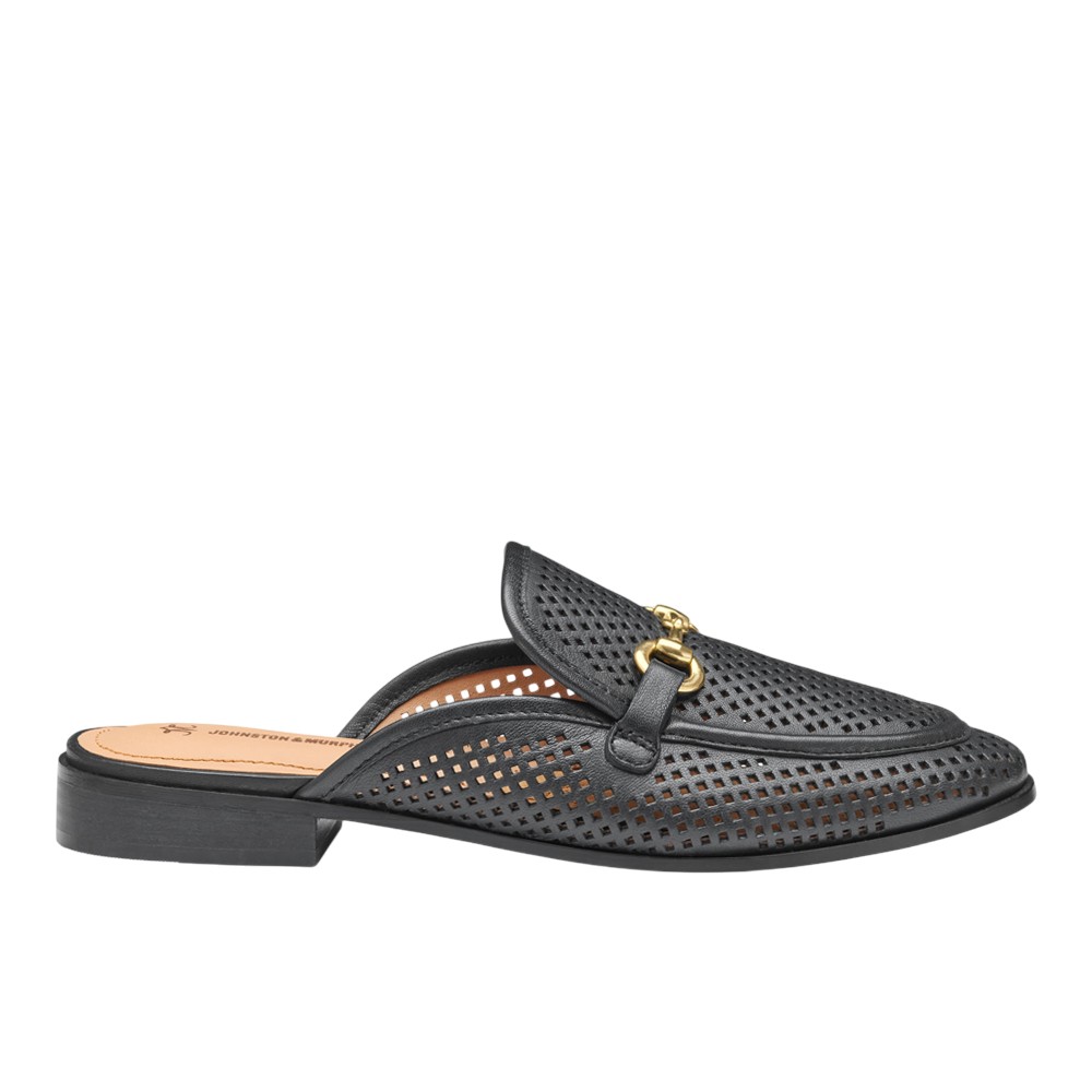 Johnston & Murphy Ali Perforated Bit Mule Loafers