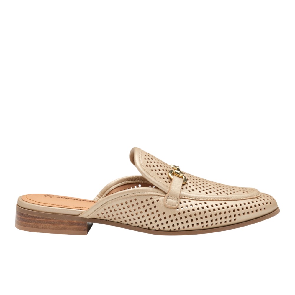 Johnston & Murphy Ali Metallic Perforated Bit Mule Loafers