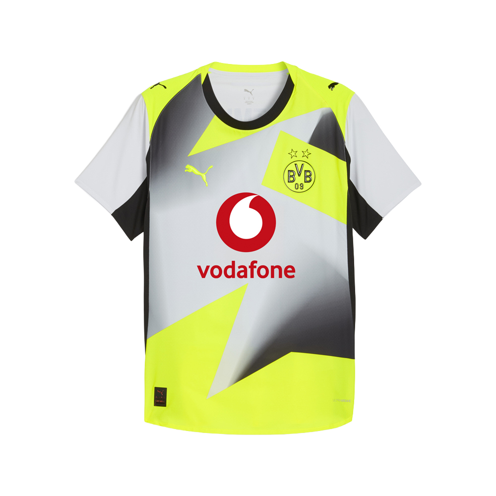 PUMA Borussia Dortmund Authentic Away Crew Neck Short Sleeve Soccer Jersey
