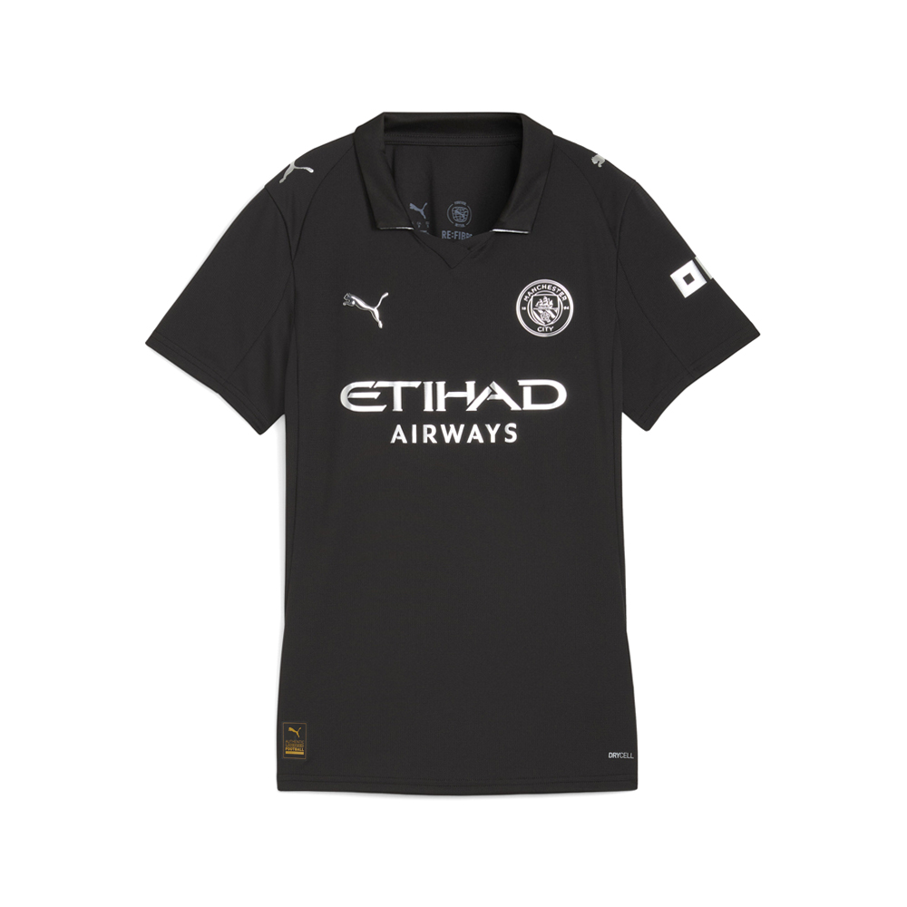PUMA Manchester City Logo Collared Short Sleeve Soccer Jersey