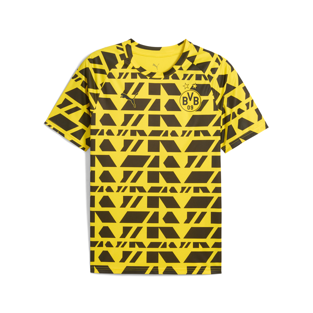 PUMA Borussia Dortmund Warm Up Crew Neck Short Sleeve Soccer Jersey